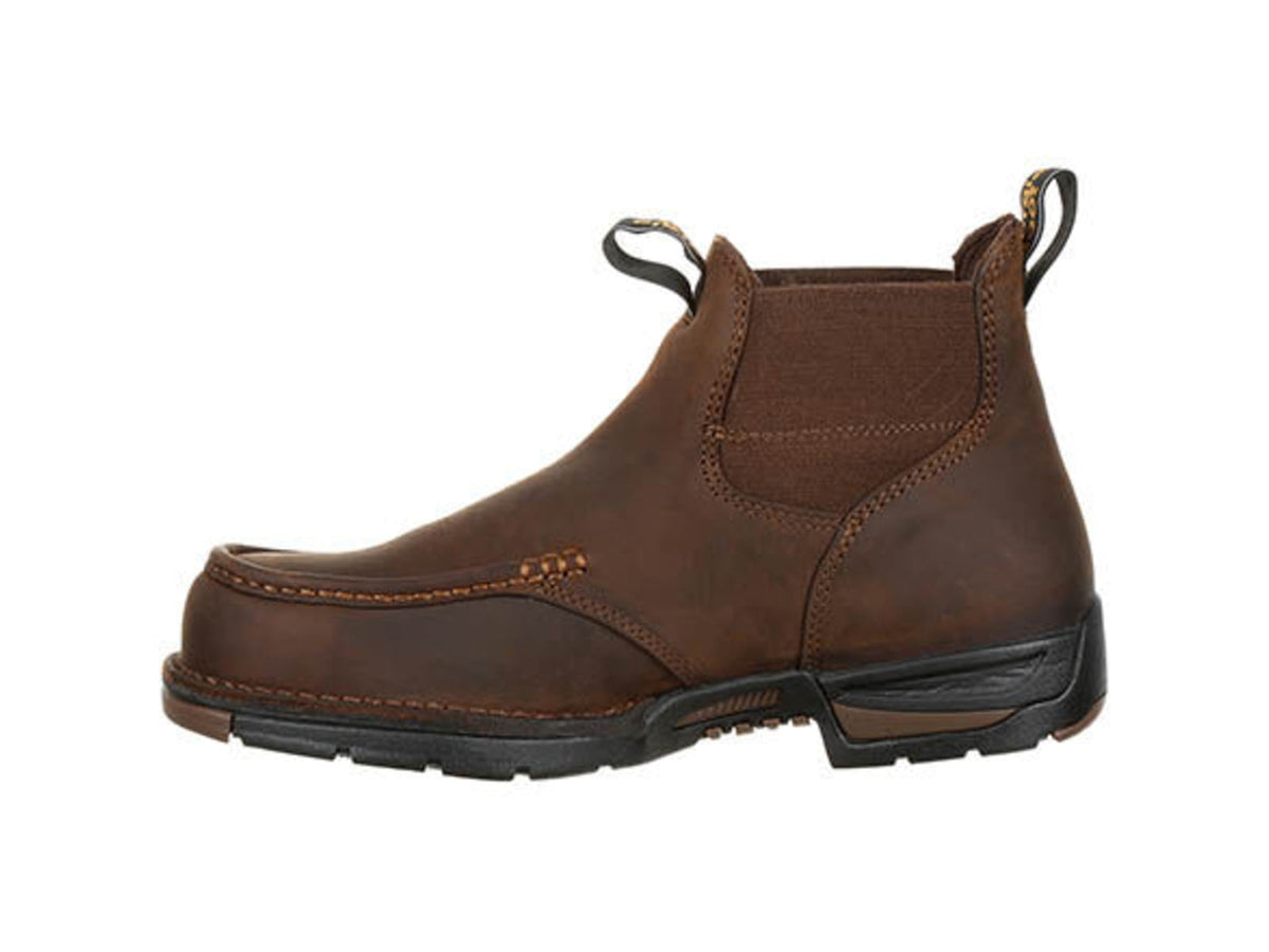 Georgia Boot Athens Chelsea Waterproof 5 inch Work Boot - Men's Dark Brown