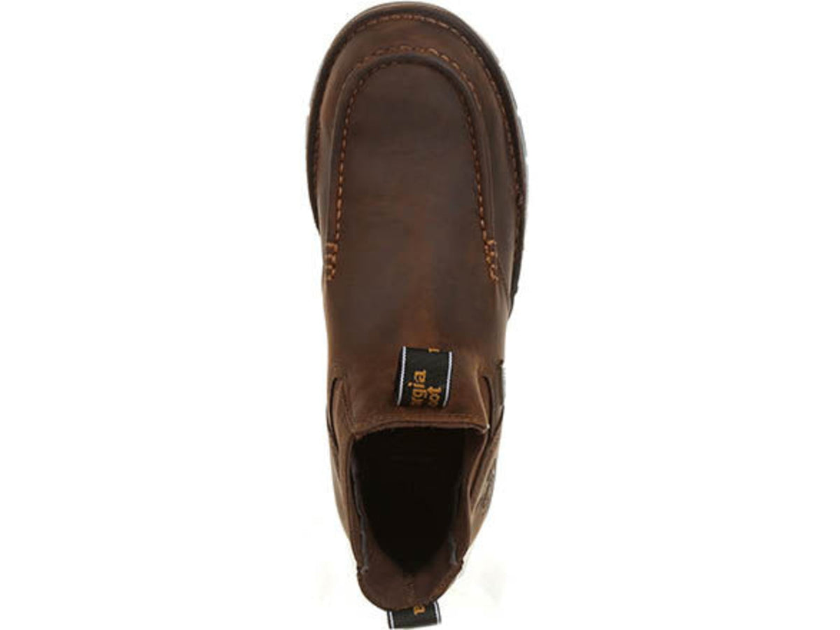 Georgia Boot Athens Chelsea Waterproof 5 inch Work Boot - Men's Dark Brown