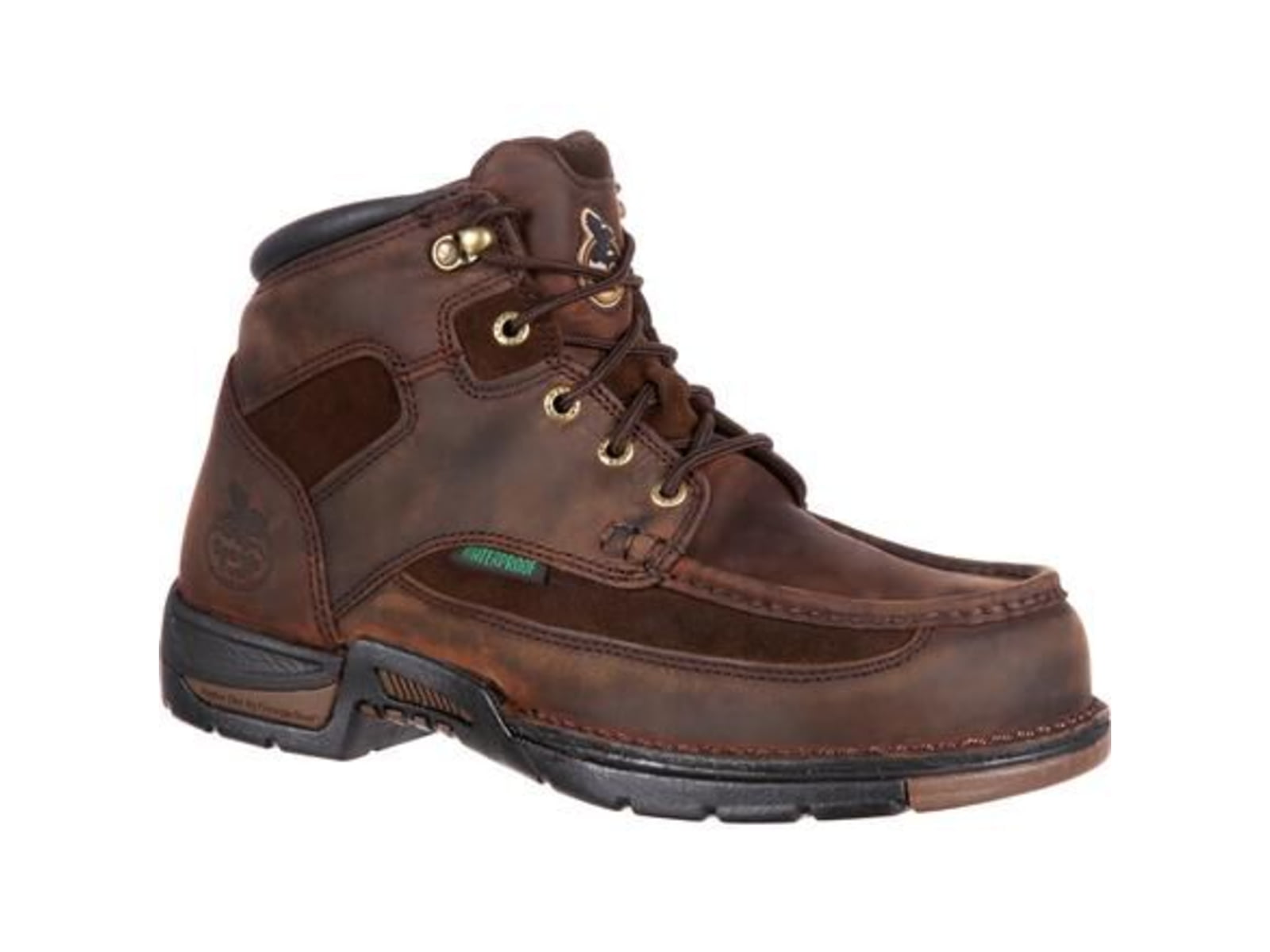 Georgia Boot Athens Waterproof 6 inch Work Boot w/Steel Toe - Men's Brown 9 Wide
