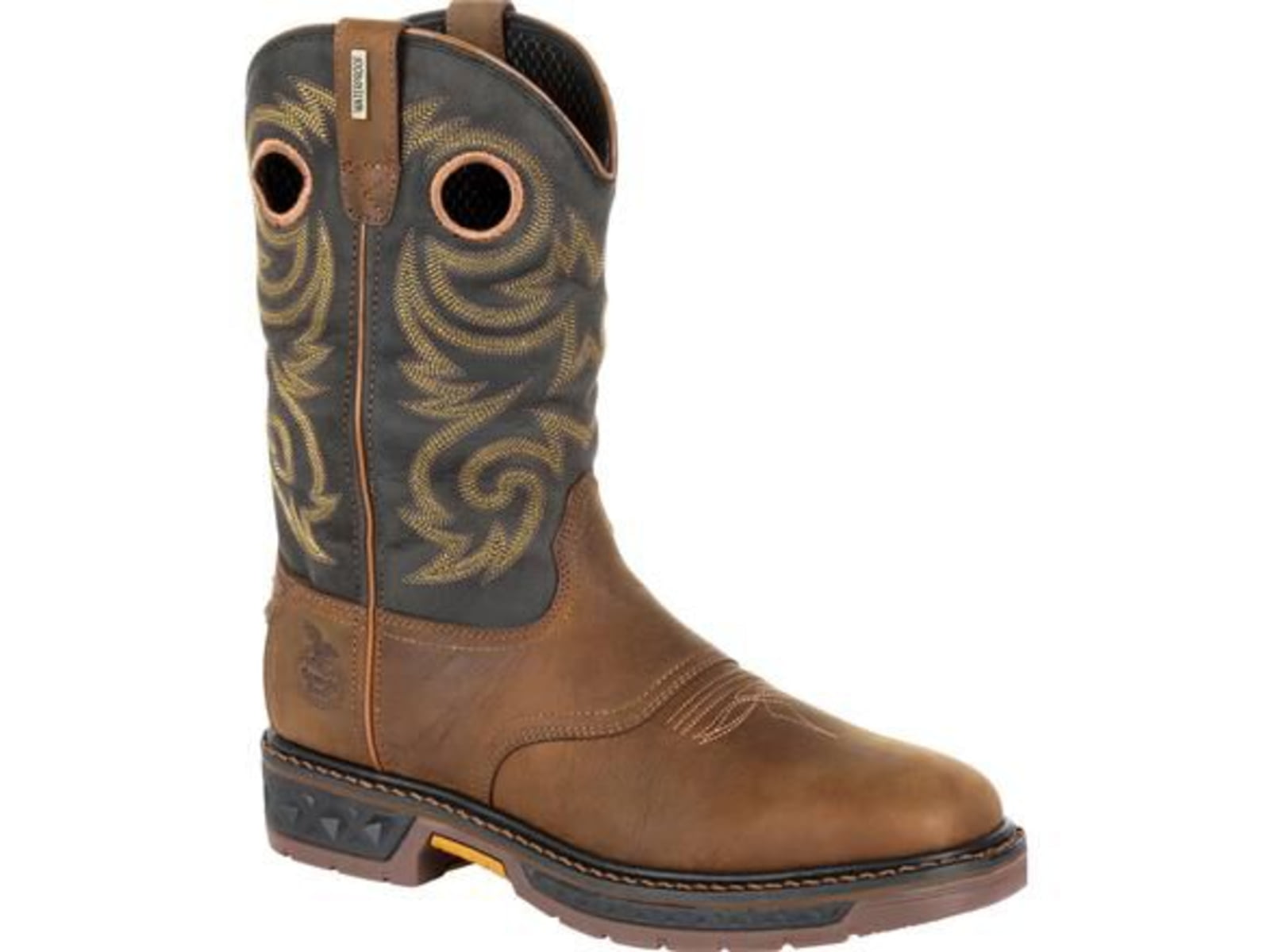 Georgia Boot Carbo-Tec LT Waterproof 11 inch Pull-On Work Boot - Men's Brown/Black