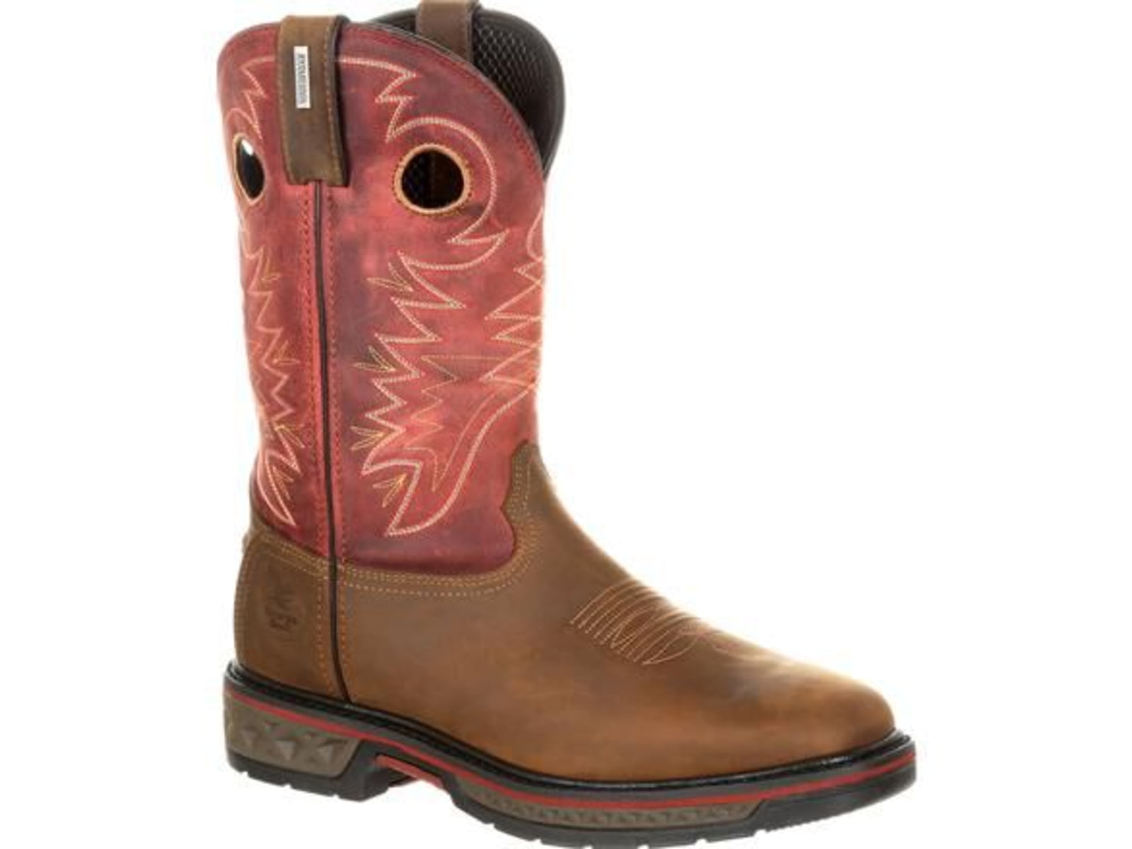 Georgia Boot Carbo-Tec Waterproof 11 inch Pull-On Boot - Men's Brown/Red