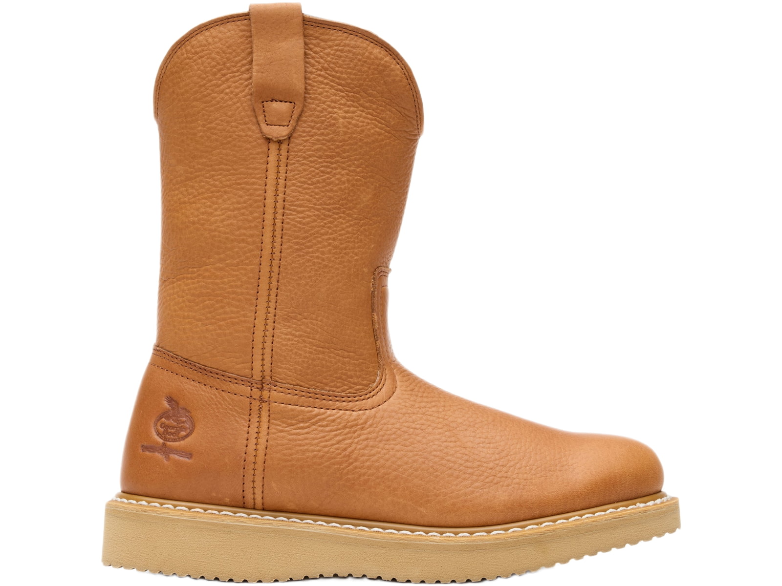 Georgia Boots Wedge Steel Toe Men's Pull-On Work Boots 11 US Wide Barracuda Gold