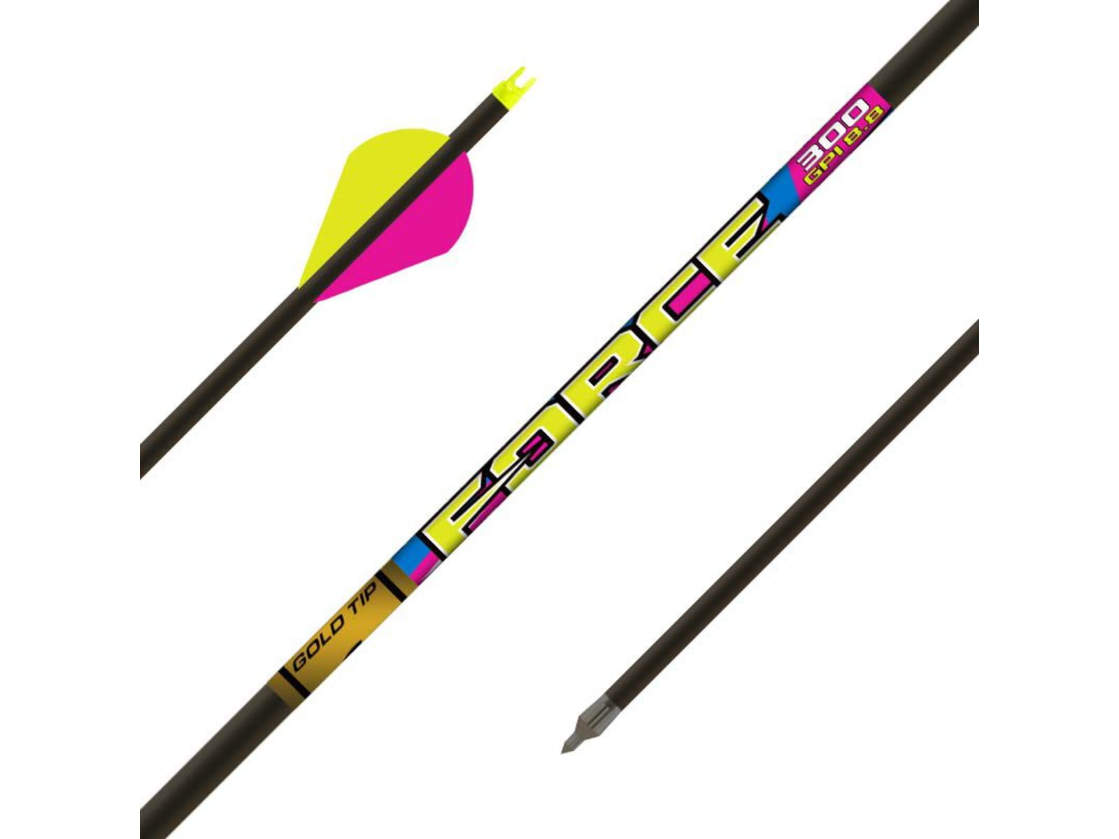 Gold Tip Force FOC Arrows 300 4 Fletch 6 Pack