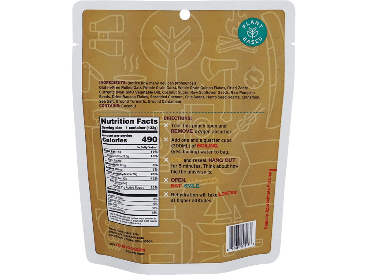 Good To-Go Oatmeal - Single Serving 1101
