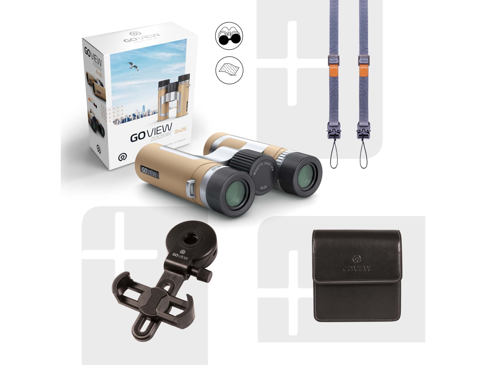 GoView ZOOMR 8x26mm Roof Prism Binoculars