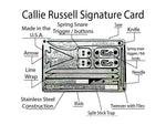 Grim Workshop Callie Russell Survival Card Stainless Construction 3.5in x 2in GWCALLIESIGCRD