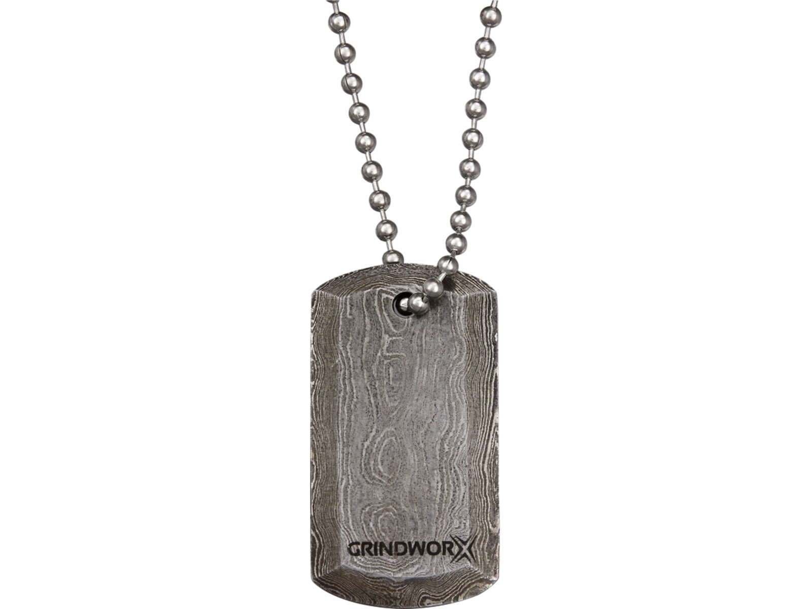 Grindworx Damascus Steel Dog Tag