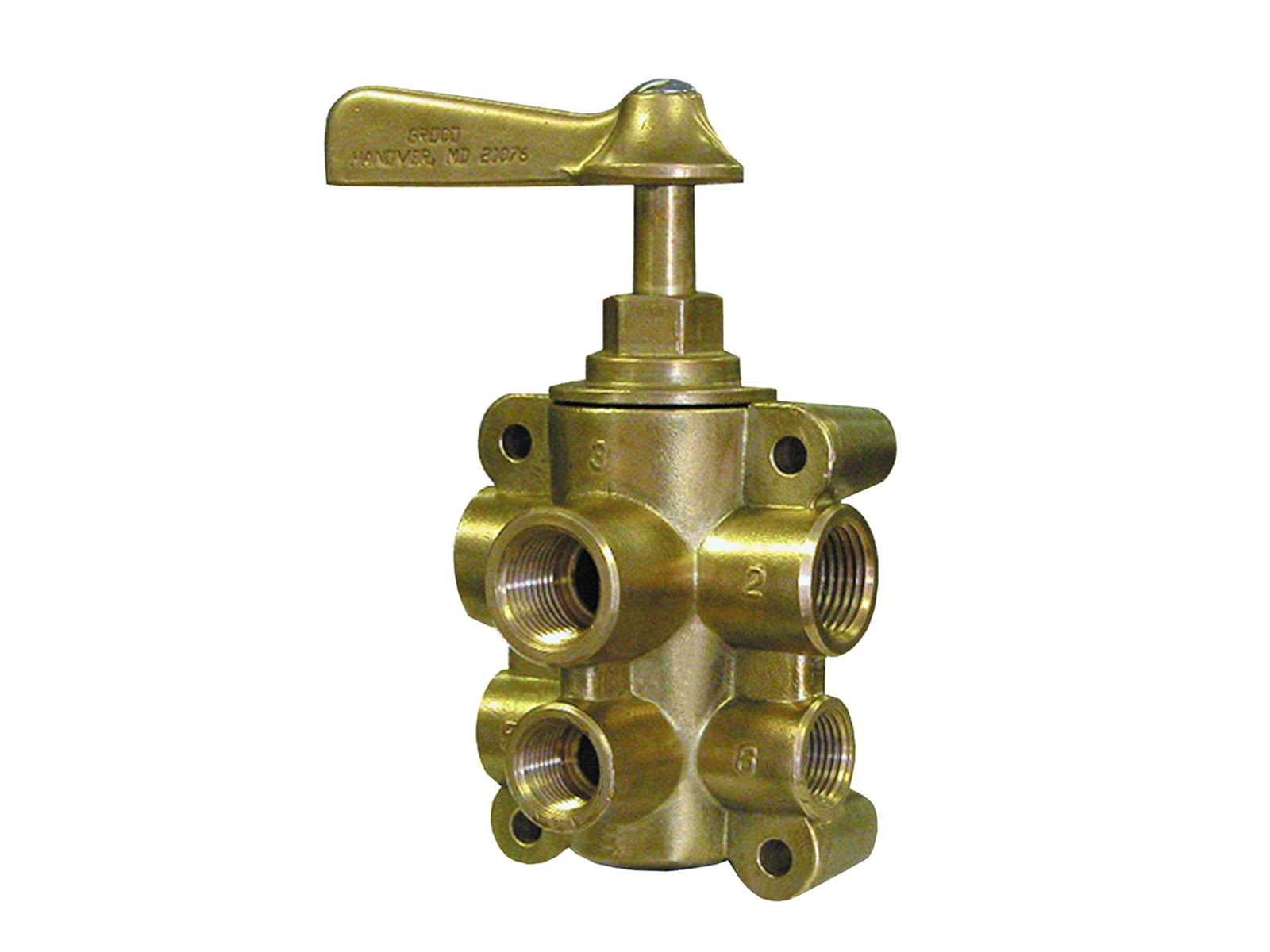 GROCO 6-Port NPT Bronze Fuel Valve 1/2" Main - 3/8" Return FV-65038