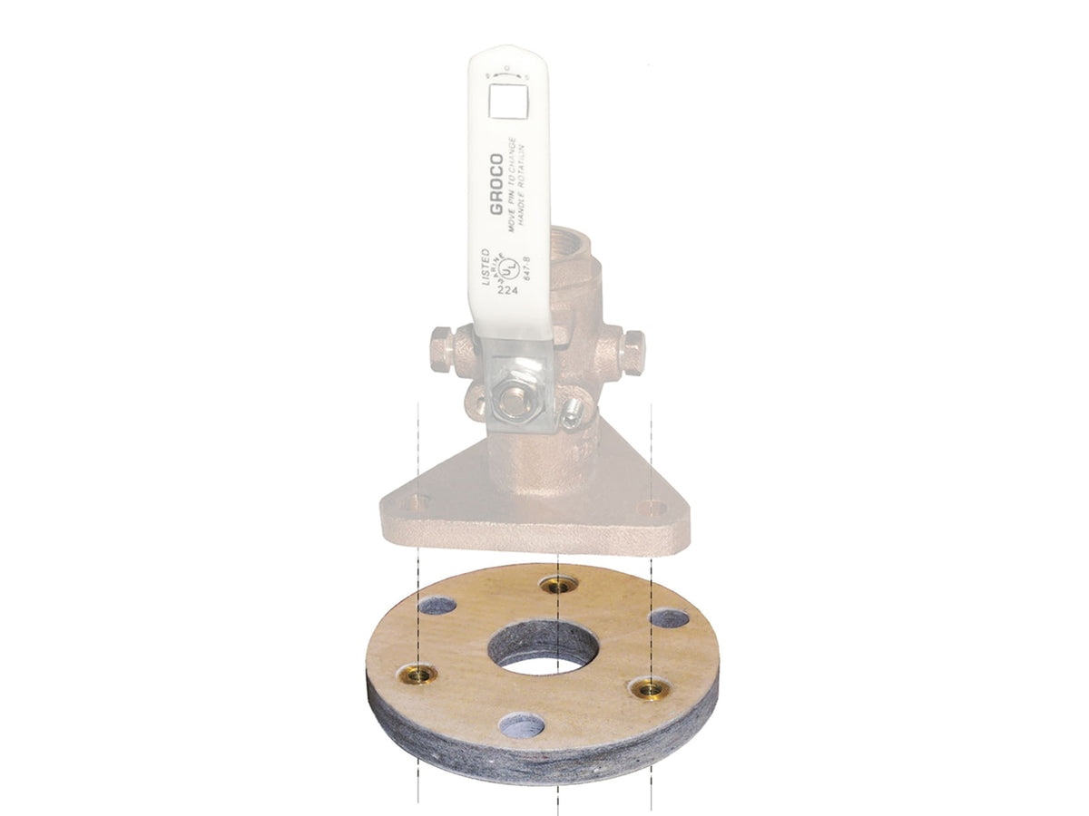 GROCO Block f/1-1/4" & 1-1/2" Seacocks Backing BB-2