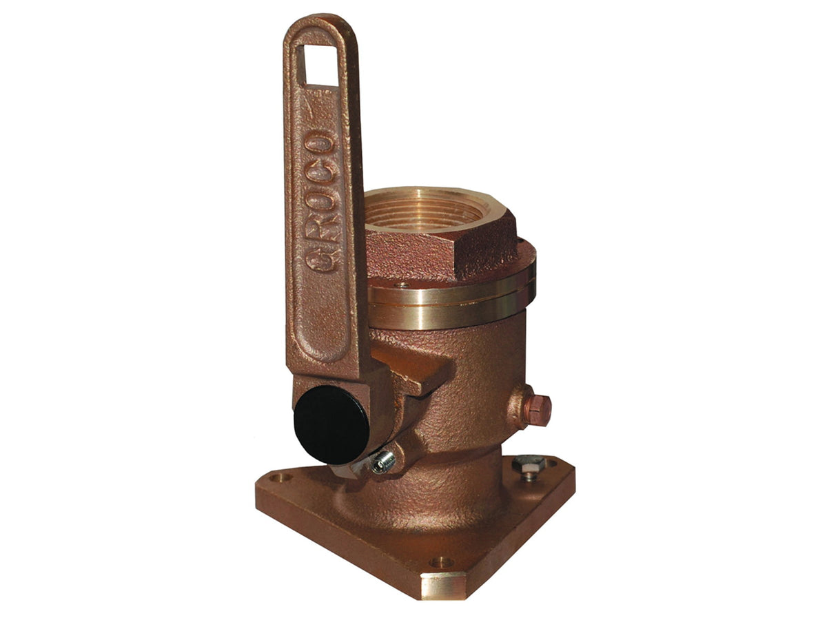GROCO Bronze Flanged Full Flow Seacock 1-1/4" BV-1250