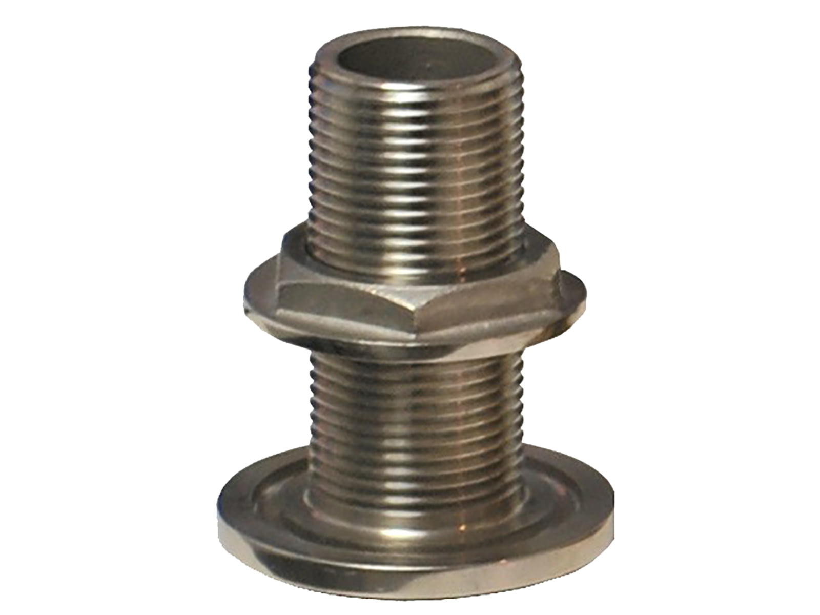 GROCO NPS NPT Combo Stainless Steel Thru-Hull Fitting w/Nut 1/2" TH-500-WS