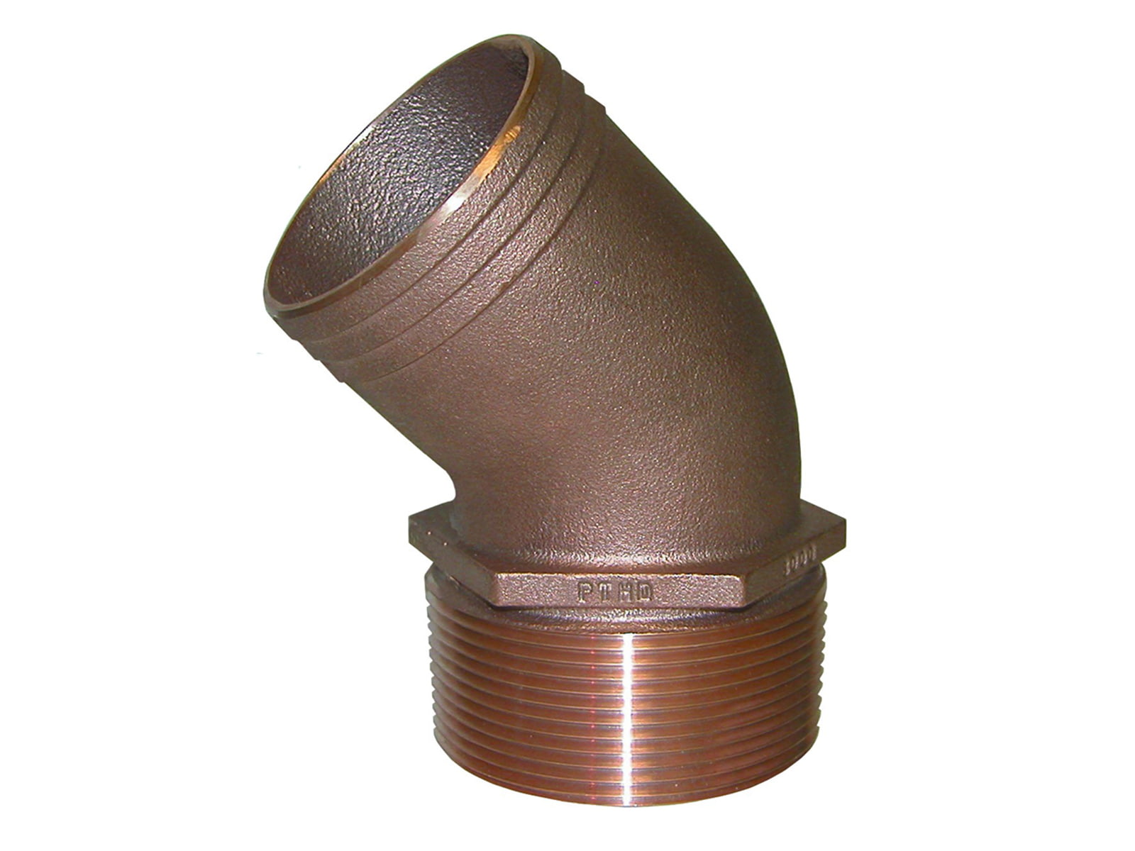 GROCO NPT Bronze 45 Degree Pipe to 1-1/4" Hose 1-1/4" PTHD-1250
