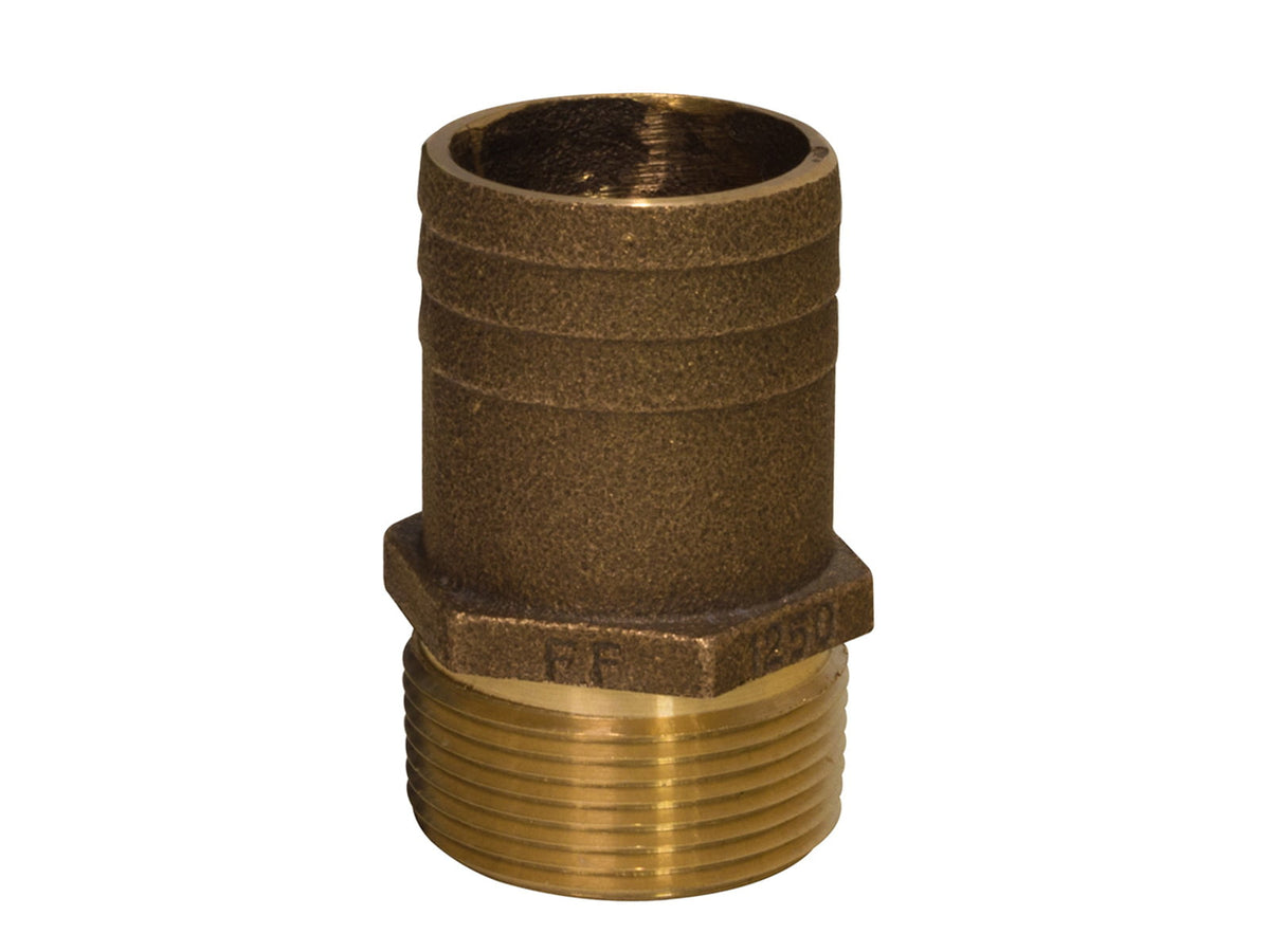GROCO NPT x 3/4" Bronze Full Flow Pipe to Hose Straight Fitting 1/2" FF-500