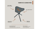 HALF RACK Karrylite Stool 3-Legged Grey/Orange Medium HR1450