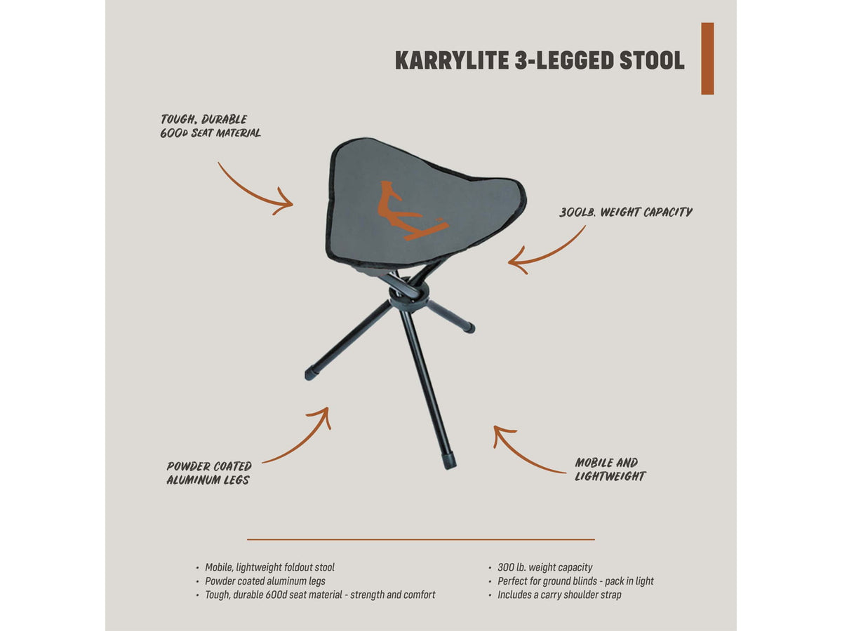 HALF RACK Karrylite Stool 3-Legged Grey/Orange Medium HR1450