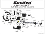Hamskea Epsilon Arrow Rest w/Mathews Approved Bracket Left Hand Black 213881