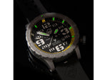 Hazard 4 Heavy Water Diver BlackTie B Bracelet Unisex Analog Watch 50mm Silver Ti Bracelet Nylon HWD-TI-B-KW-GGYG