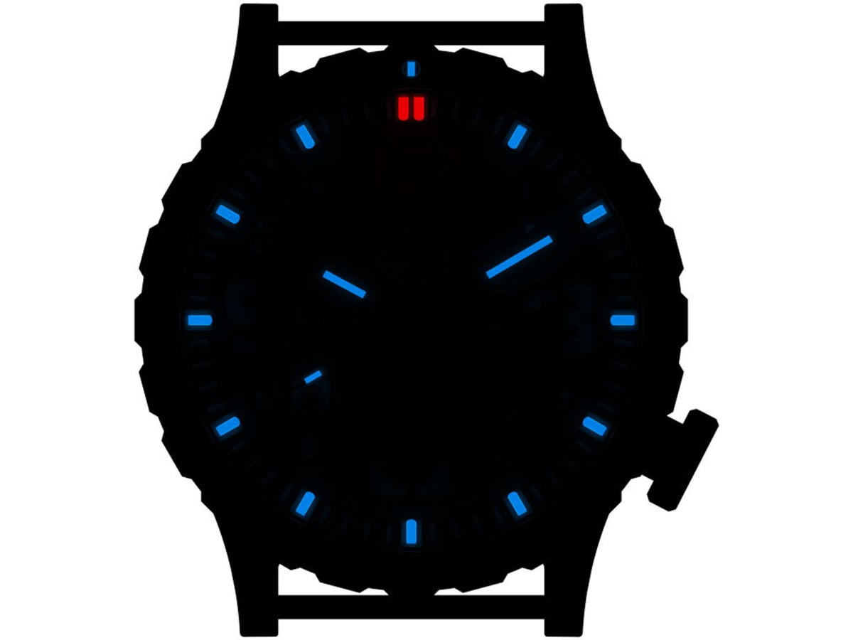 Hazard 4 Heavy Water Diver BlackTie B Bracelet Unisex Analog Watch 50mm Silver Ti Bracelet Nylon HWD-TI-B-KW-GGYG