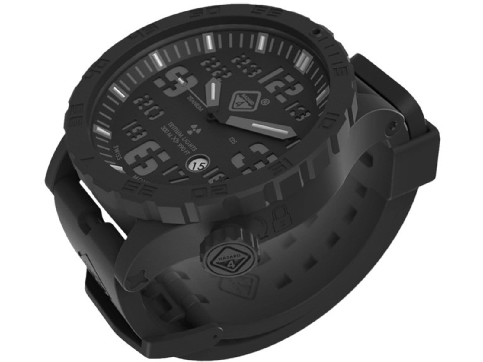 Hazard 4 Heavy Water Diver Blackout A Unisex Analog Watch 50mm Black HWD-TIPV-KC-BBRB