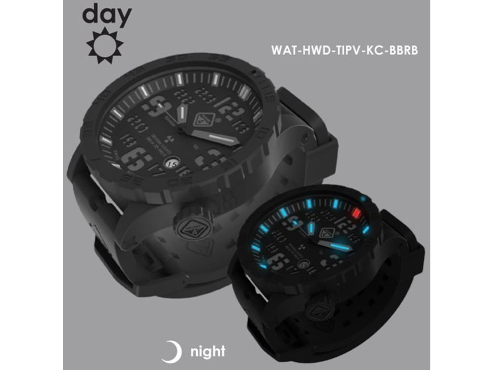 Hazard 4 Heavy Water Diver Blackout A Unisex Analog Watch 50mm Black HWD-TIPV-KC-BBRB