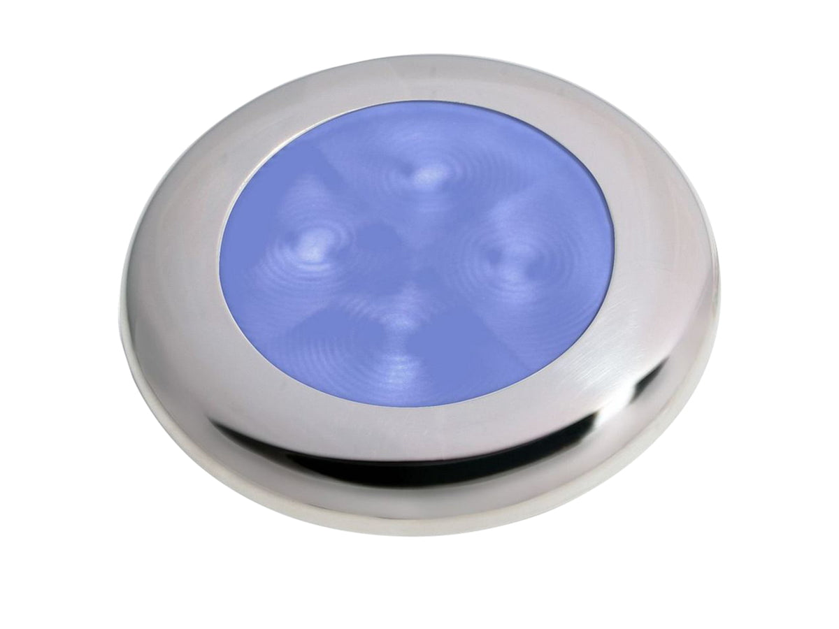 Hella Marine Polished Stainless Steel Rim LED Courtesy Lamp Blue 980503221