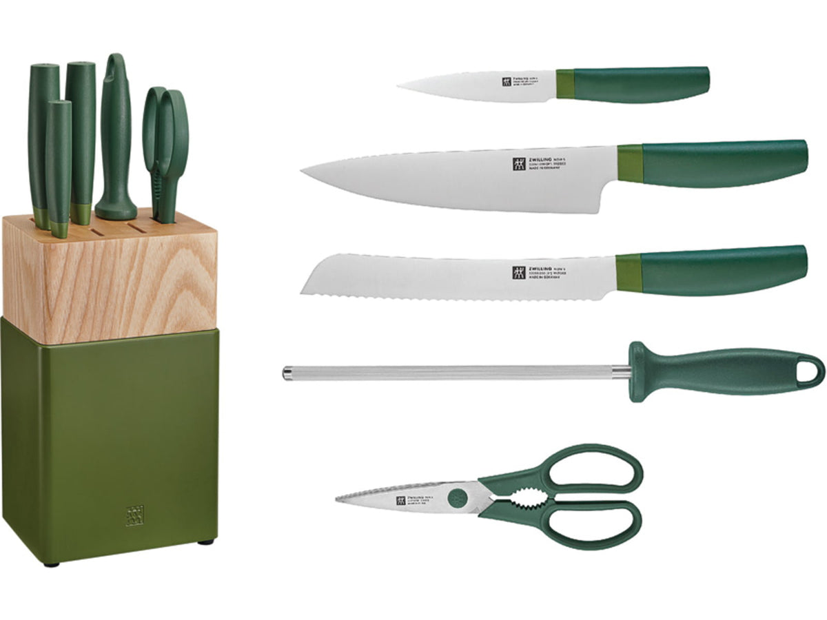 HENCKELS ZWILLING Now S 6pc Block Set Grn Kitchen Knife 53070110