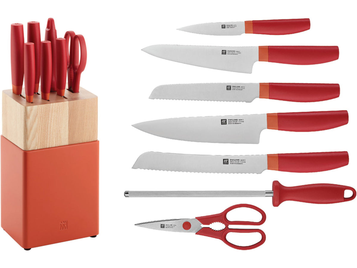 HENCKELS ZWILLING Now S 8pc Block Set Org Kitchen Knife Orange polypropylene 33421000