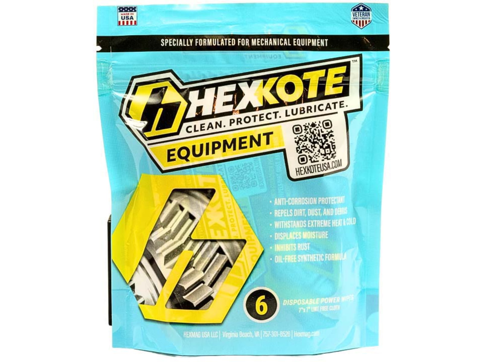 HEXKOTE 7x7in Disposable Wipes - Equipment 6 Pack