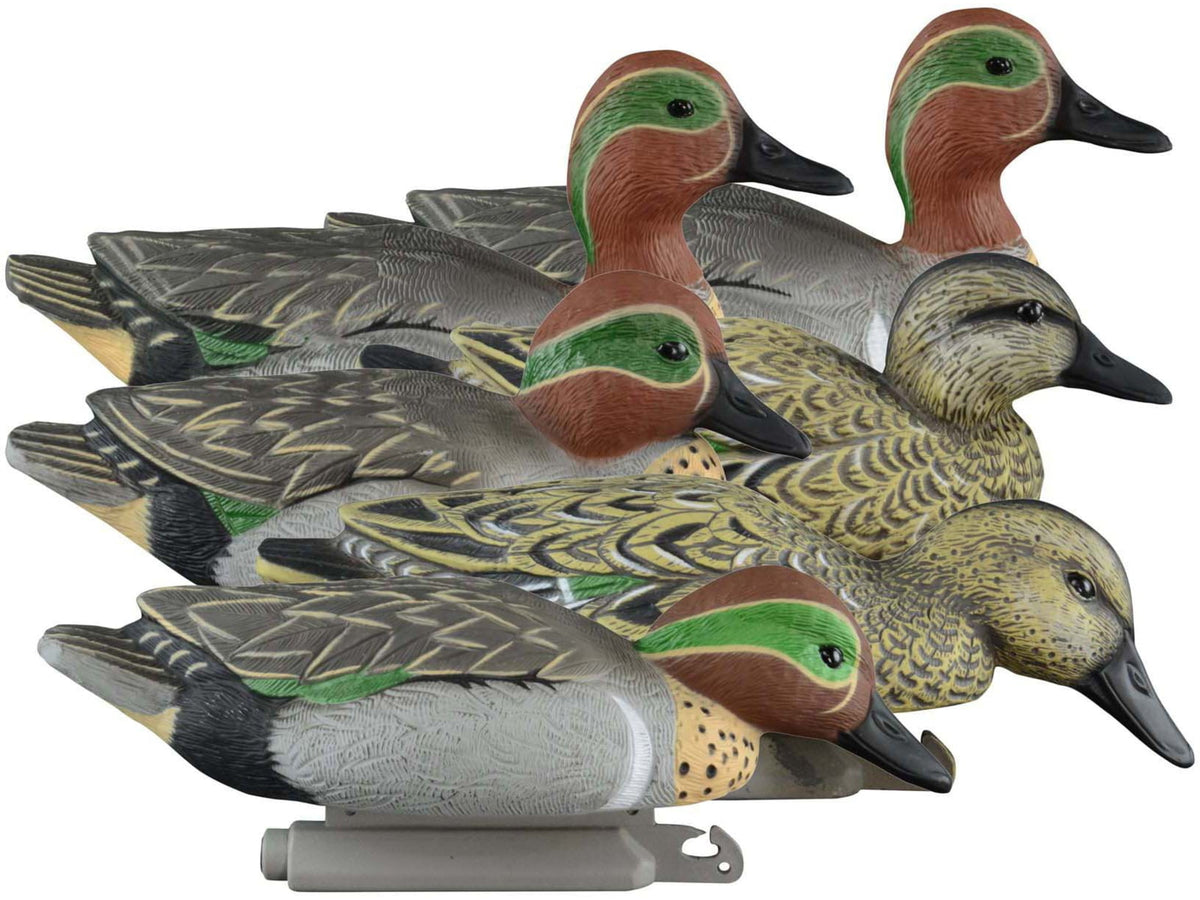 Higdon Outdoors Standard Green Wing Teal Pack Multi Color Foam Filled 6 Pack 19943