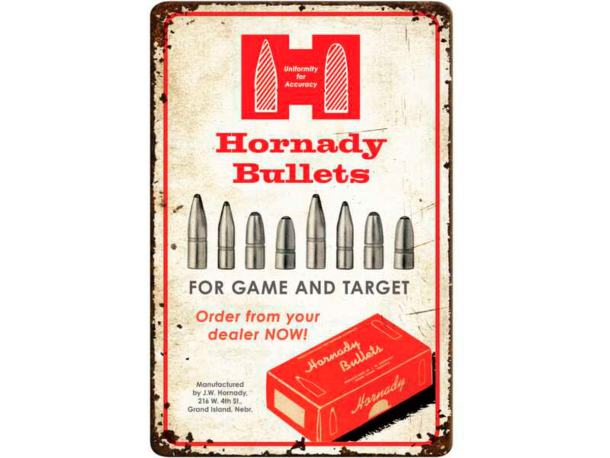Hornady Tin Sign Bullets Rustic 99145