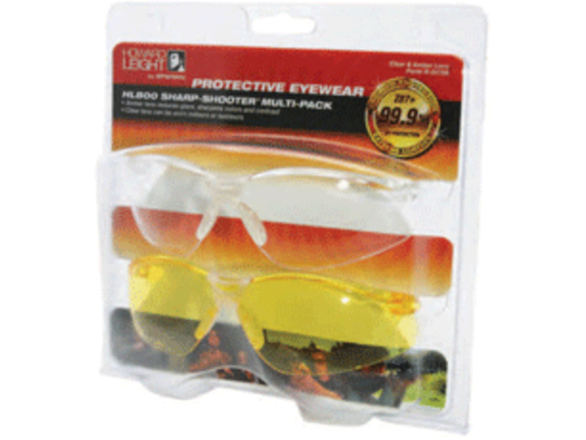 Howard Leight HL800 Sharp Shooter Multi-pack Glasses Clear & Amber R-01709