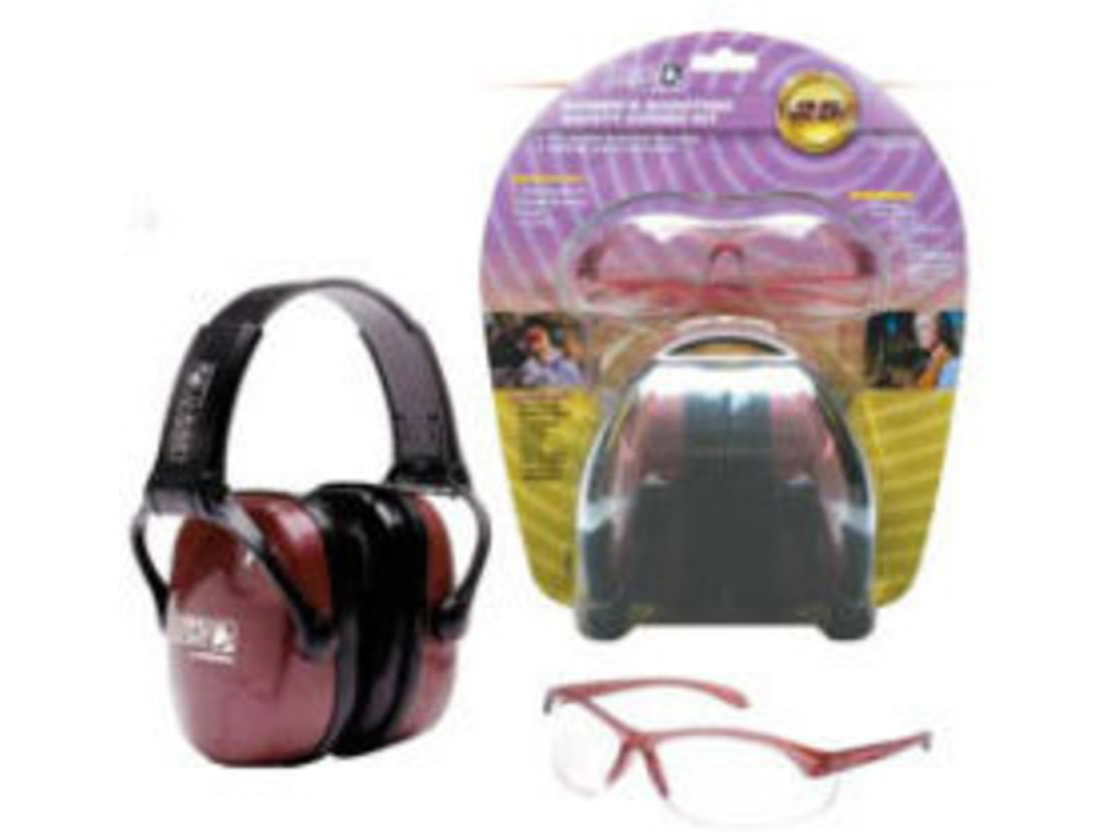 Howard Leight Woman's Shooting Combo Kit w/ Earmuffs & Dusty Rose Frame Clear Shooting Glasses R-01727