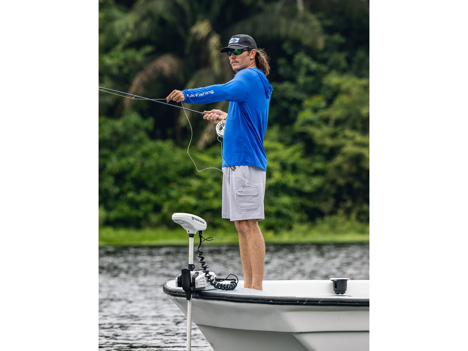 HUK Performance Fishing A1A Performance Hoodie - Men's Ocean Blue Large