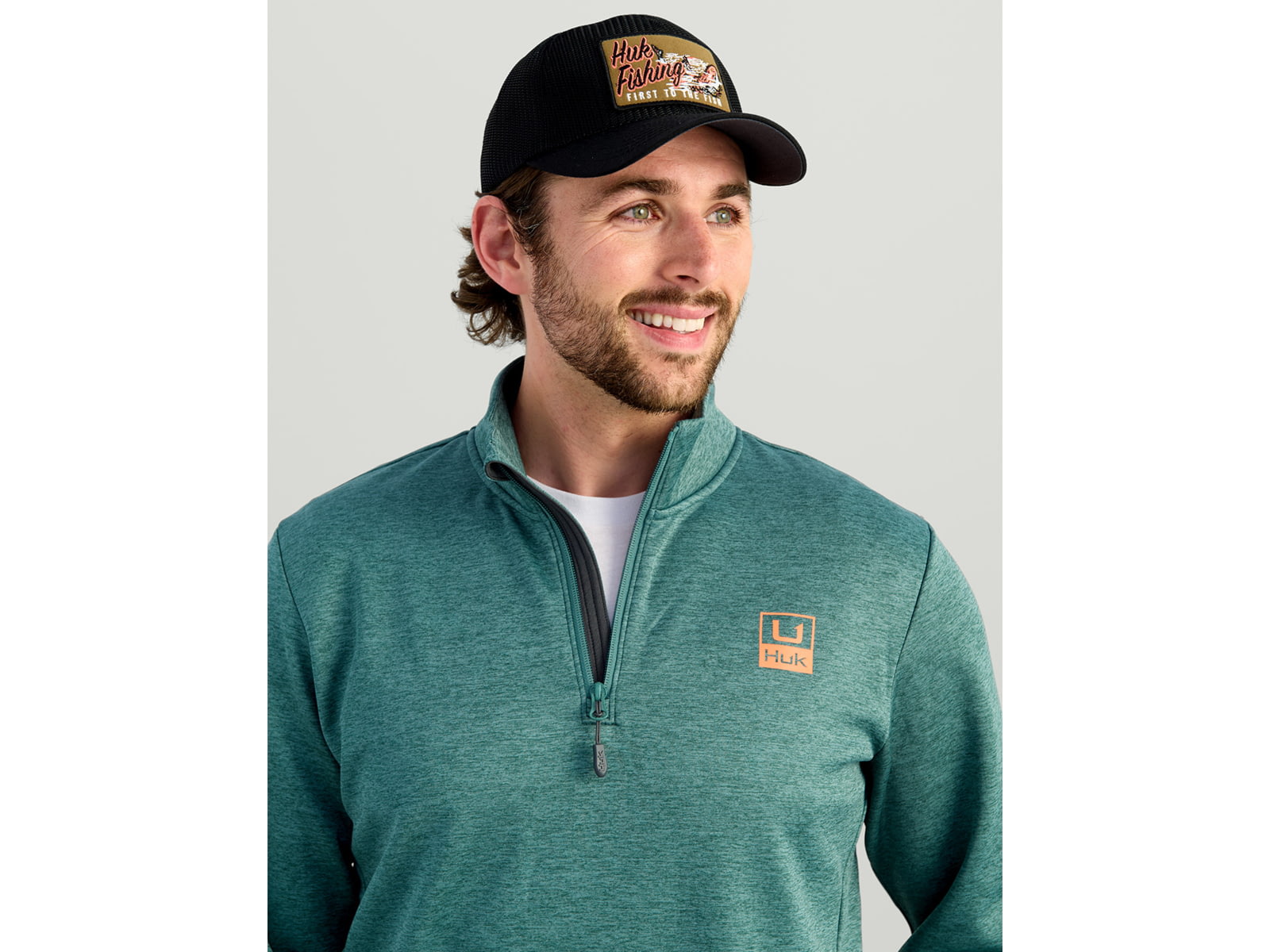 HUK Performance Fishing Cold Front 1/4 Zip Pullover - Men's Nvl Aca Hthr Large