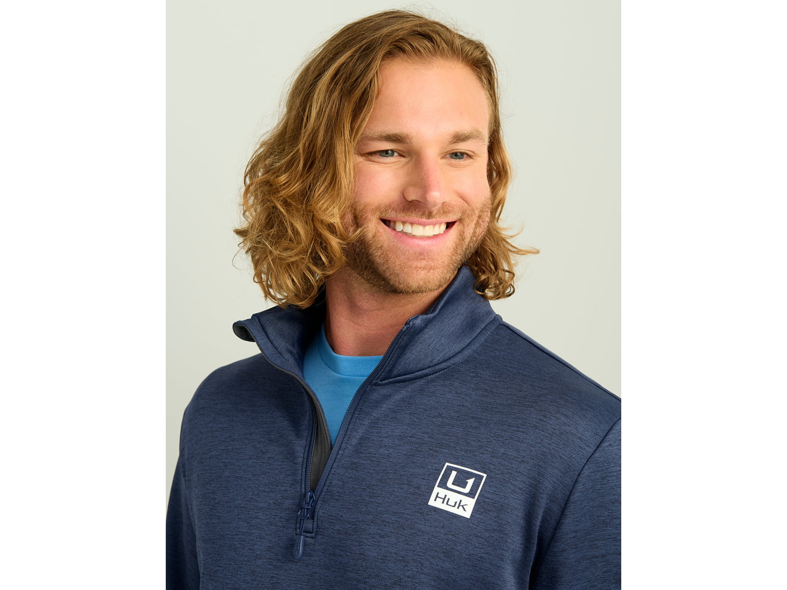 HUK Performance Fishing Cold Front 1/4 Zip Pullover - Men's Nvl Aca Hthr Large