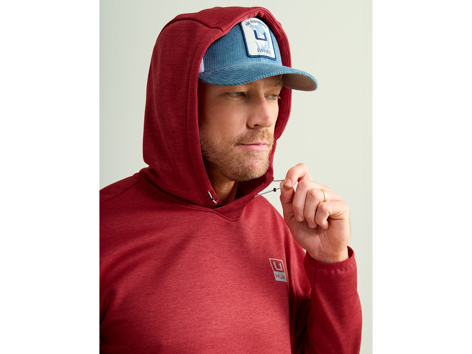 HUK Performance Fishing Cold Front Hoodie - Men's Scrlt Blz Hthr Extra Large