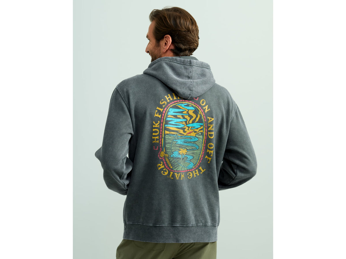 HUK Performance Fishing Cotton Fleece Graphic Hoodie - Men's Volcanic Ash 2XL