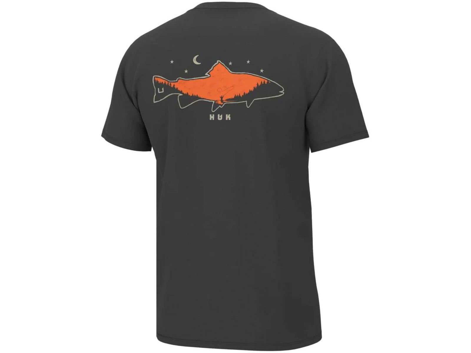 HUK Performance Fishing Moon Trout Short Sleeve Shirt - Men's Volcanic Ash Large H1000422-013-L