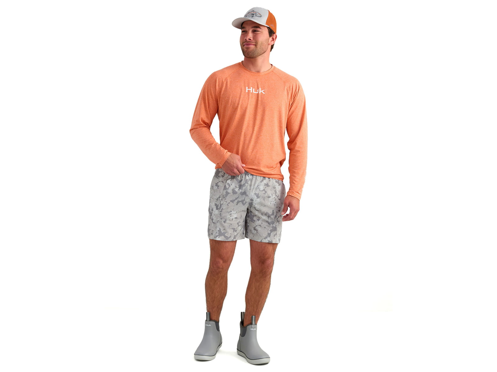 HUK Performance Fishing Airweight Kc Printed Short - Men's Sharkskin