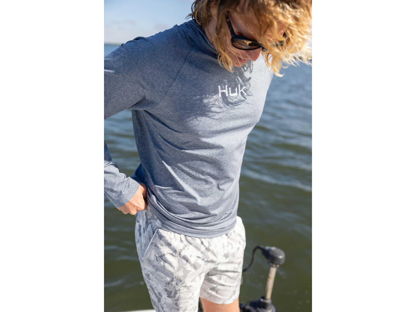 HUK Performance Fishing Airweight Kc Printed Short - Men's Sharkskin