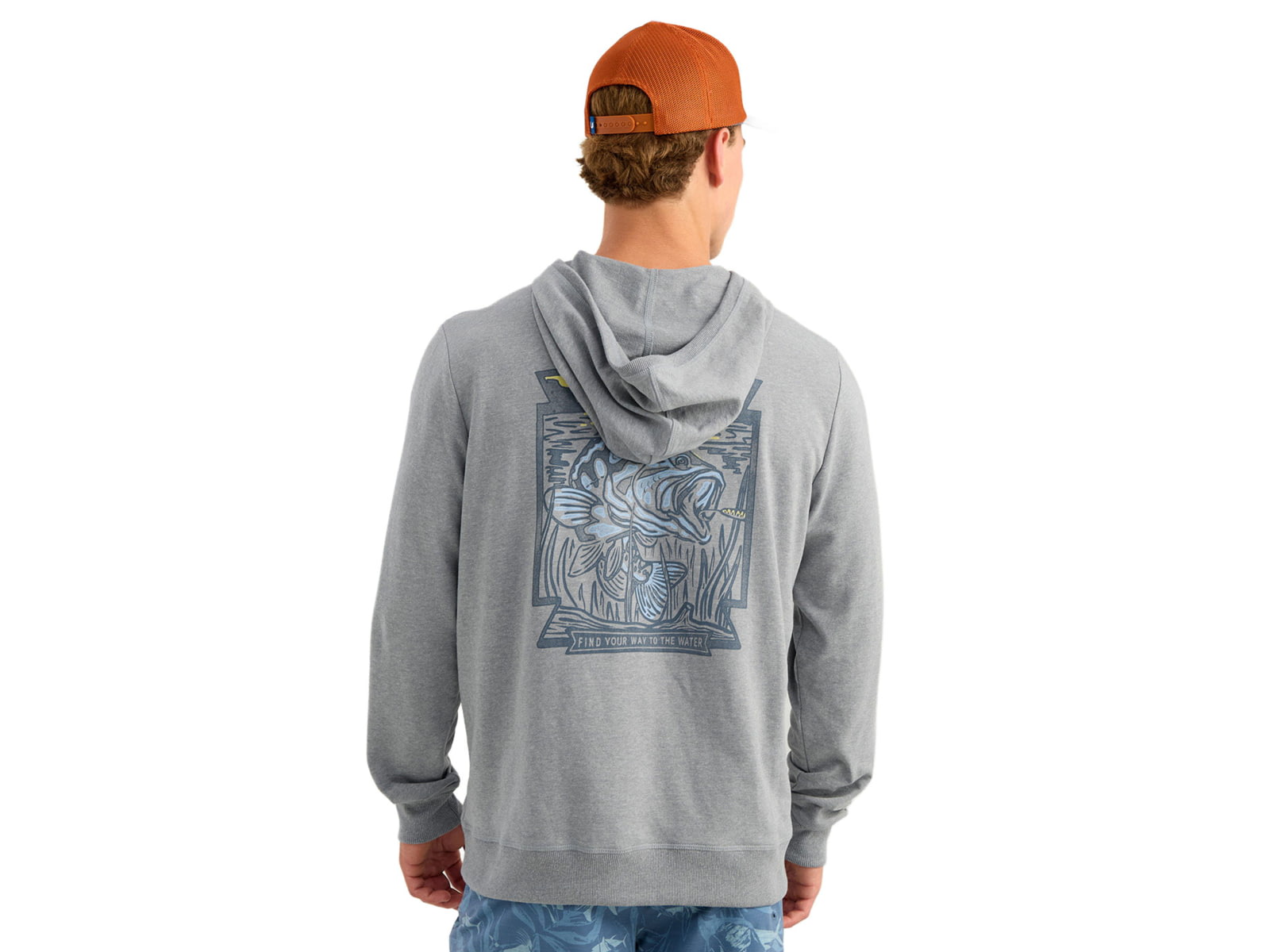 HUK Performance Fishing Edisto Bass Batch Terry Hoodie - Men's Heather Grey