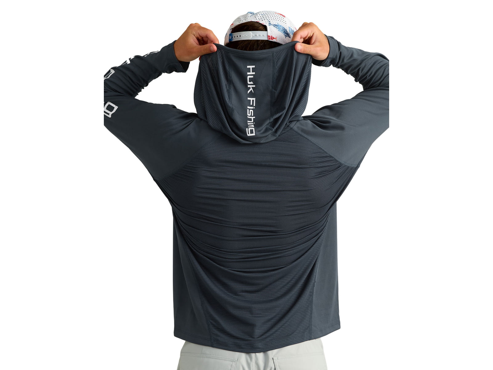 HUK Performance Fishing Icon Long Sleeve Hoodie - Men's Sea Storm