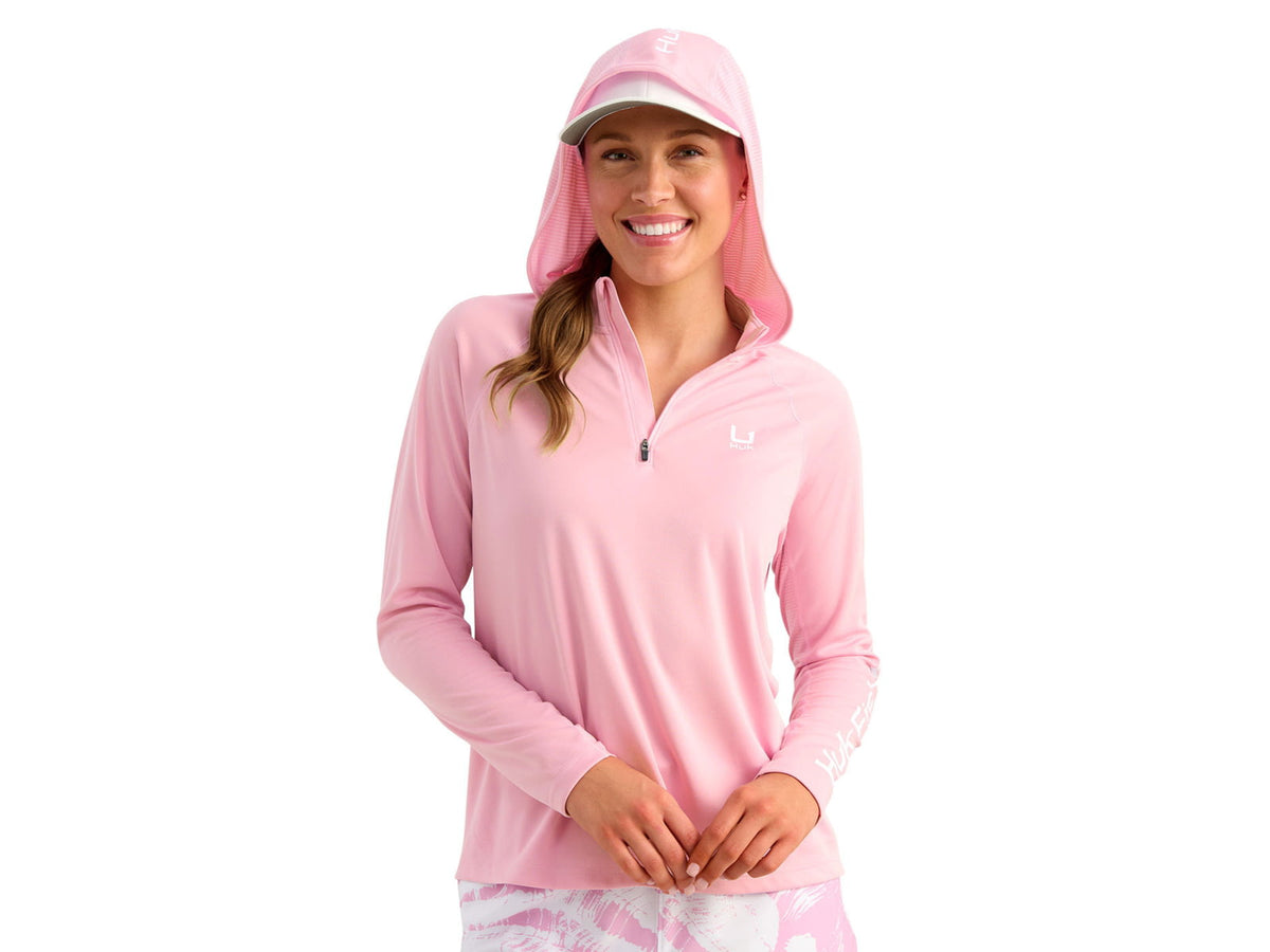 HUK Performance Fishing Icon Long Sleeve Hoodie - Women's Oleander