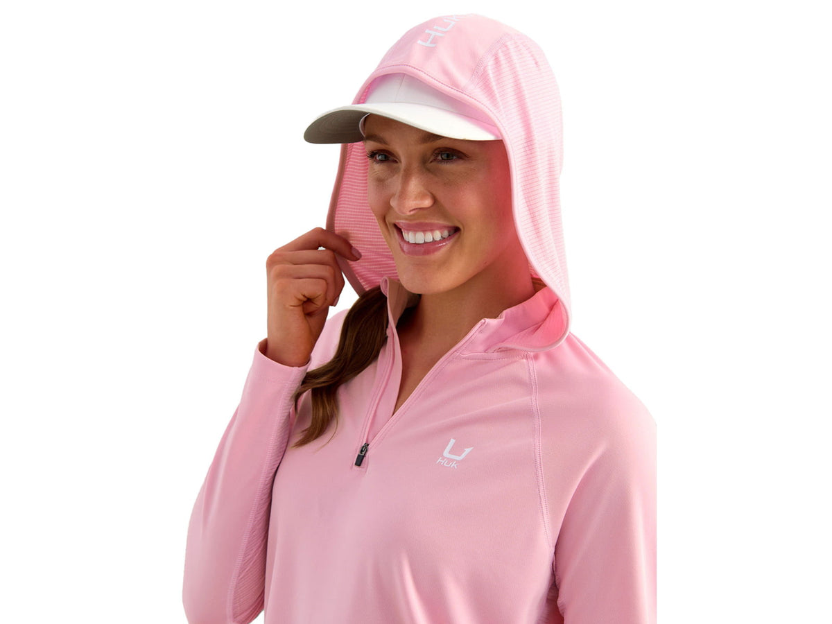 HUK Performance Fishing Icon Long Sleeve Hoodie - Women's Oleander