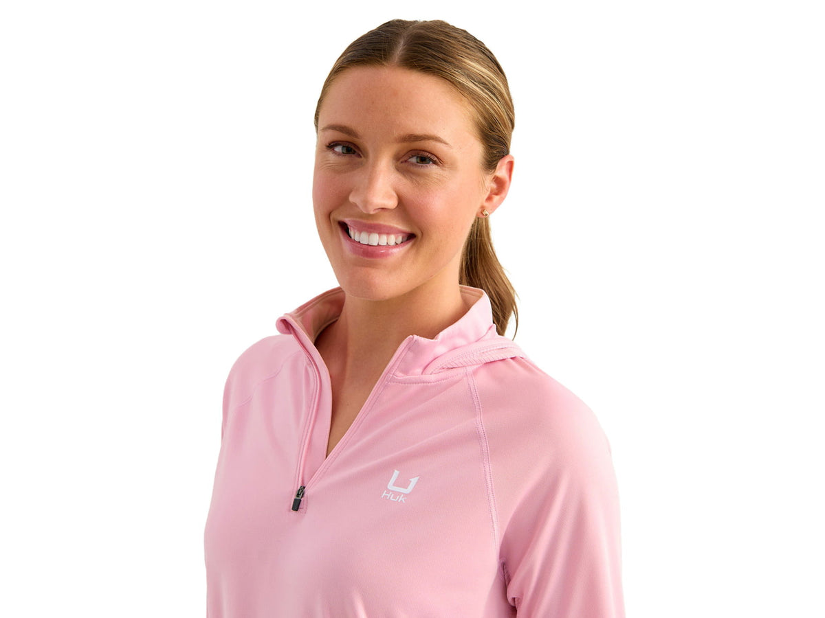 HUK Performance Fishing Icon Long Sleeve Hoodie - Women's Oleander
