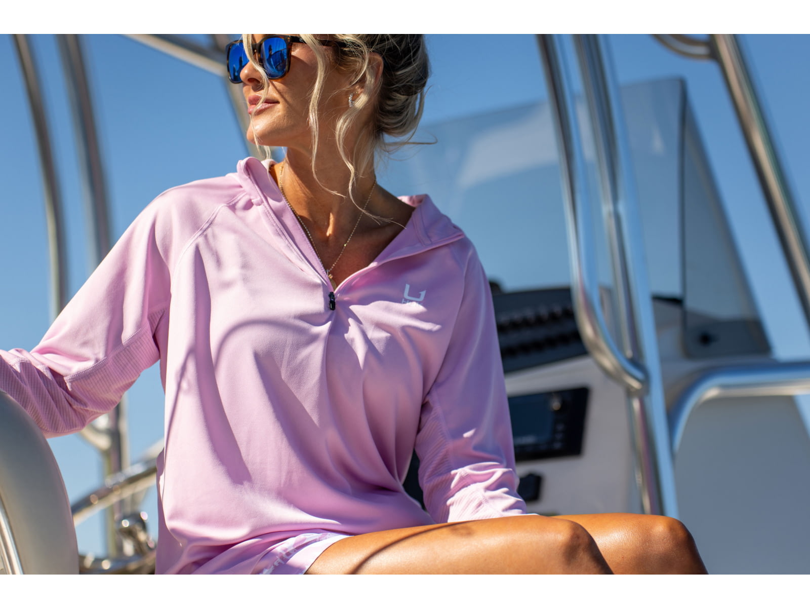 HUK Performance Fishing Icon Long Sleeve Hoodie - Women's Oleander