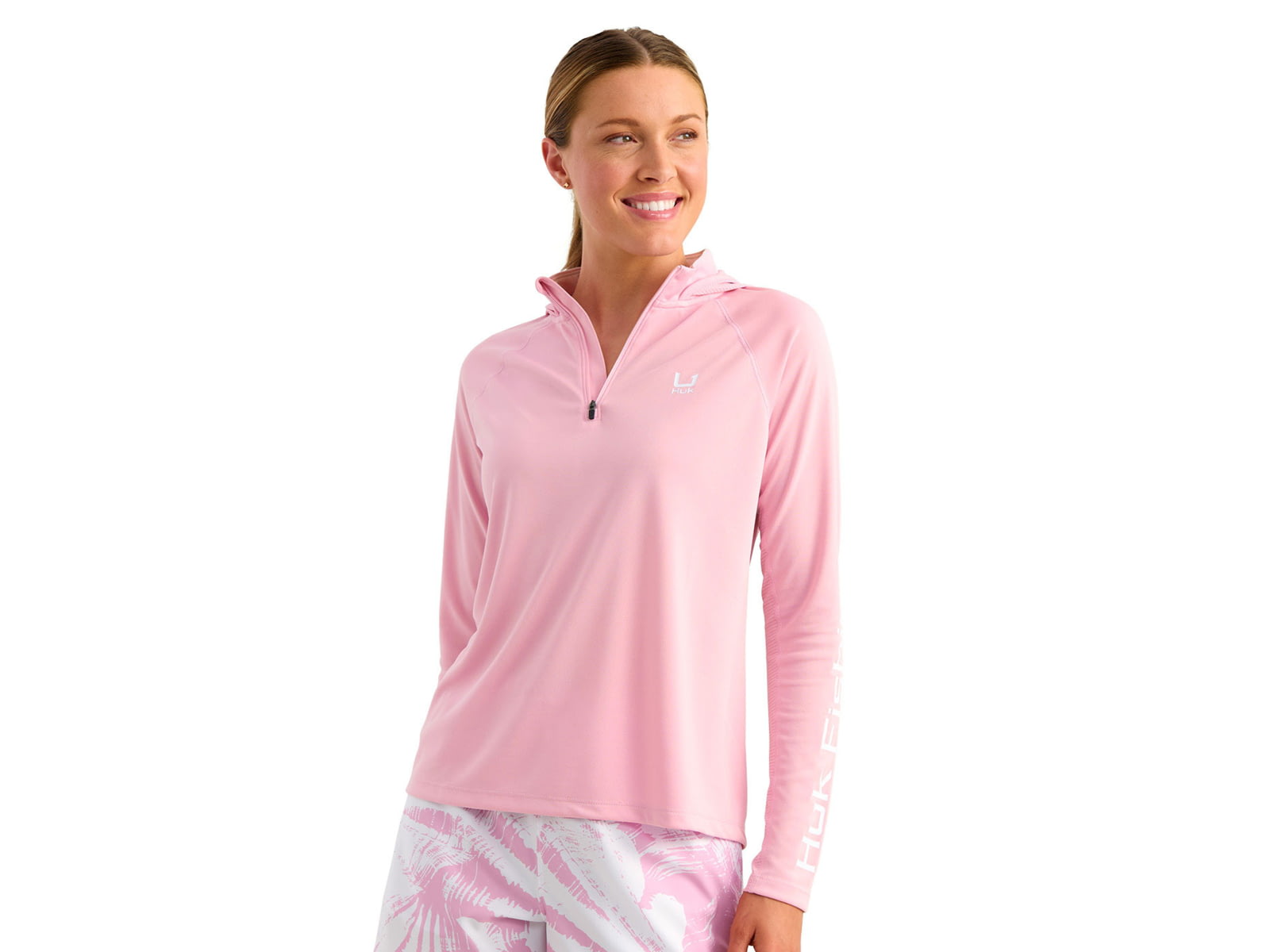 HUK Performance Fishing Icon Long Sleeve Hoodie - Women's Oleander