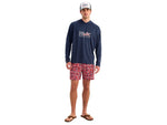 HUK Performance Fishing Pursuit Americana Fill Hoodie - Men's Naval Academy