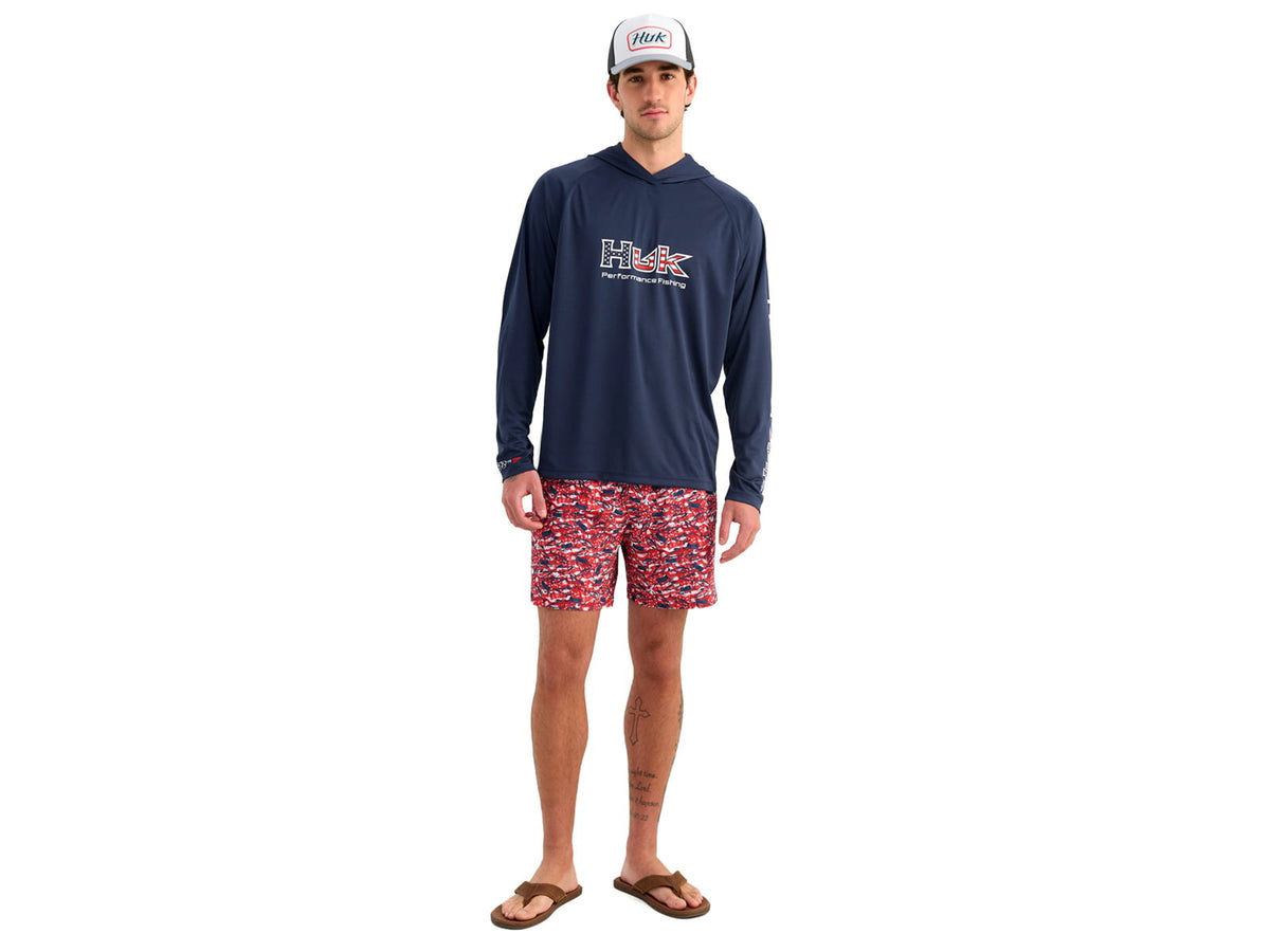 HUK Performance Fishing Pursuit Americana Fill Hoodie - Men's Naval Academy