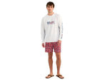 HUK Performance Fishing Pursuit Americana Fill Long Sleeve Crew - Men's White